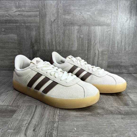 Adidas VL Court 3.0 Women's size 10 Ivory Brown Suede Casual Shoes ID9063 - Picture 5 of 8